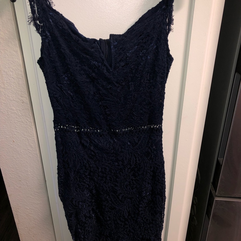 Knee length navy formal dress